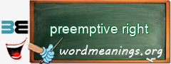 WordMeaning blackboard for preemptive right